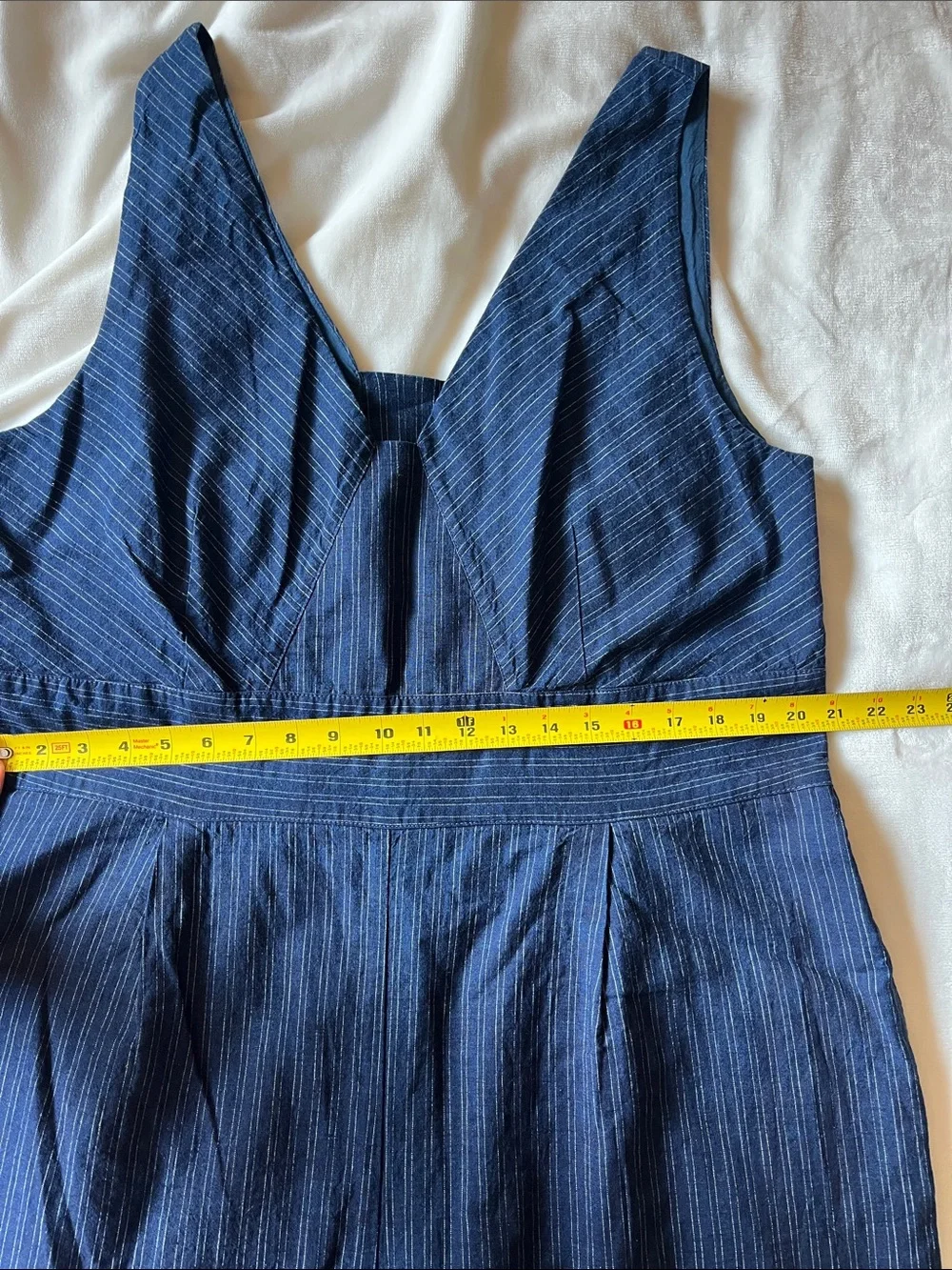 Banana Republic Navy Blue Linen-Blend Jumpsuit